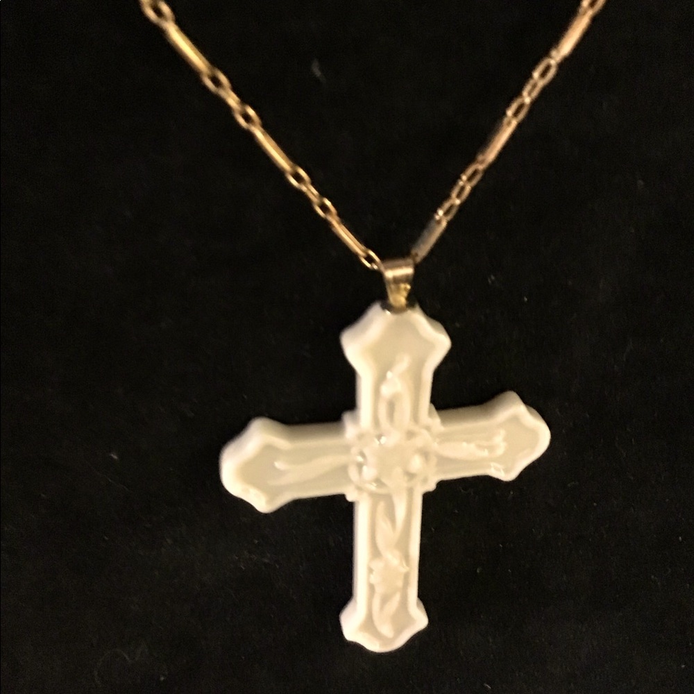 Lenox White Cross Pendant Necklace